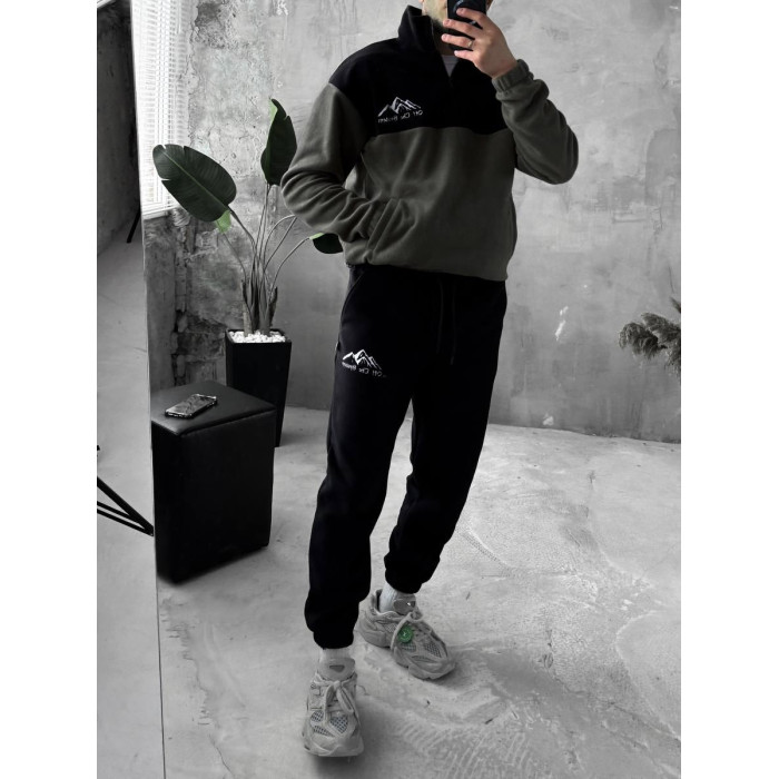 Флісовий oversize костюм з вишивкою