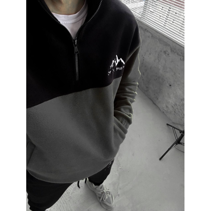 Флісовий oversize костюм з вишивкою