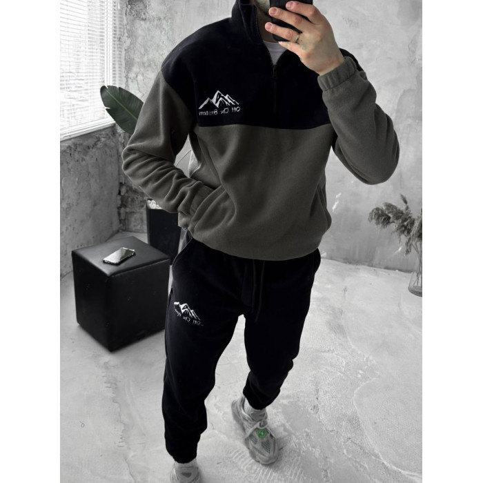 Флісовий oversize костюм з вишивкою