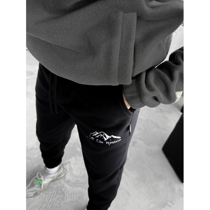 Флісовий oversize костюм з вишивкою