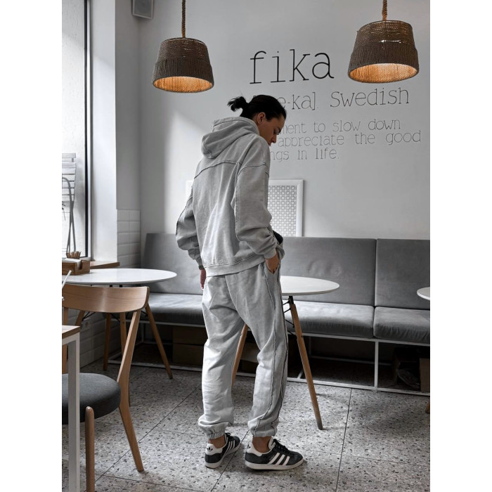 Oversize костюм з вивареної тканини