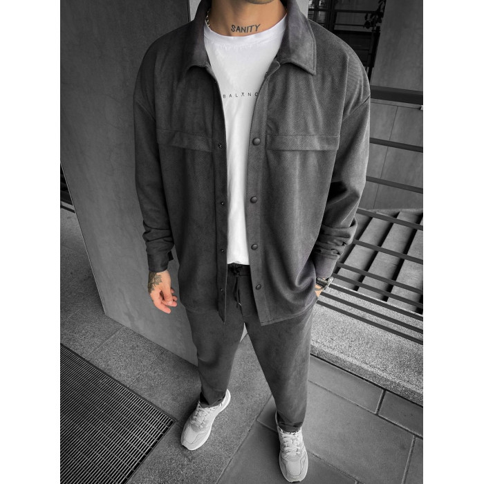 Замшевий oversize костюм