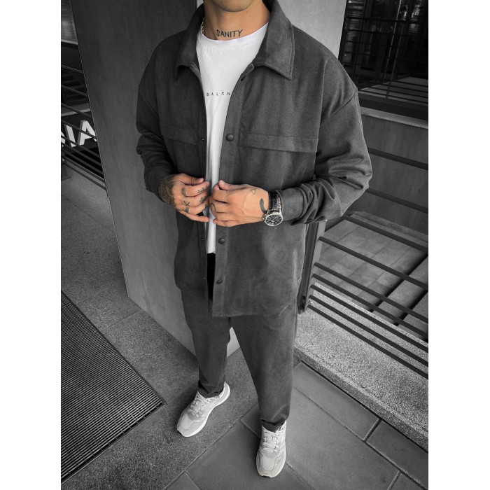 Замшевий oversize костюм