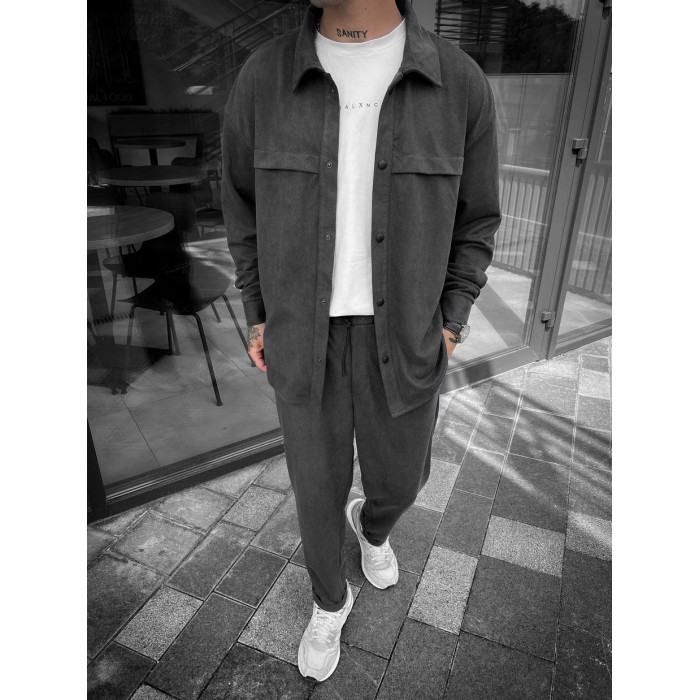 Замшевий oversize костюм