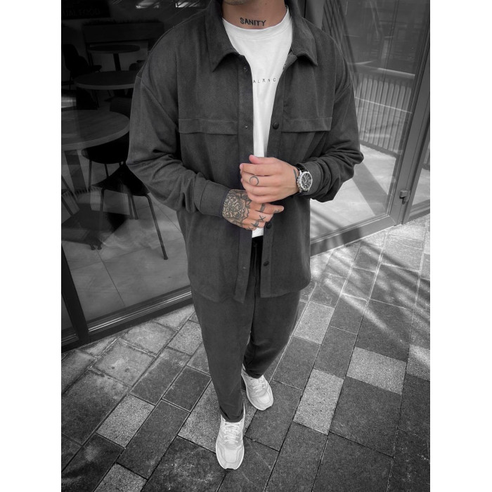 Замшевий oversize костюм