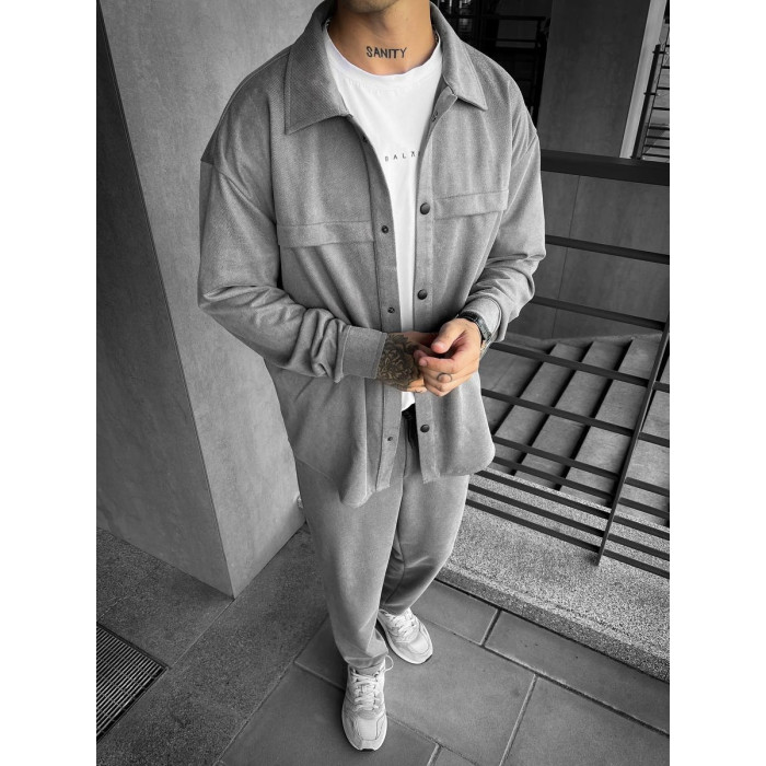 Замшевий oversize костюм