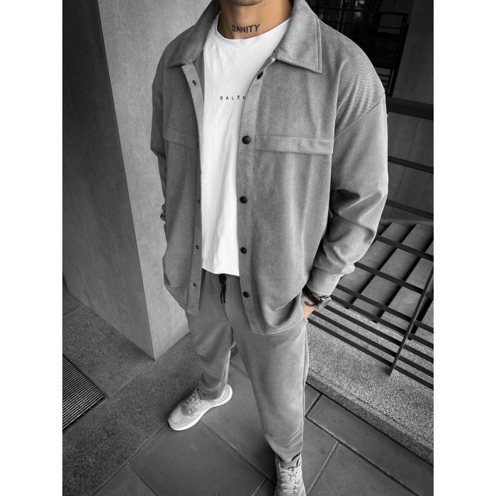 Замшевий oversize костюм