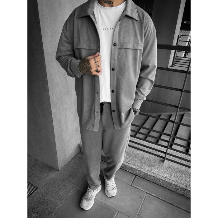 Замшевий oversize костюм