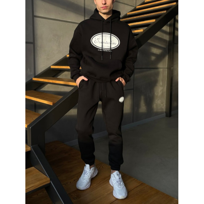 Oversize костюм на флісі з принтом