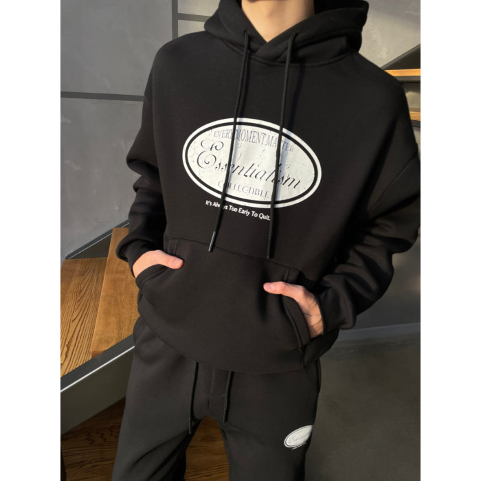 Oversize костюм на флісі з принтом