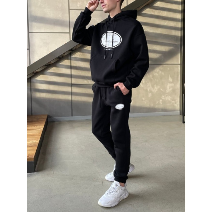 Oversize костюм на флісі з принтом