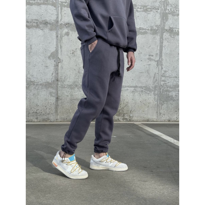 Oversize костюм на флісі з надписом