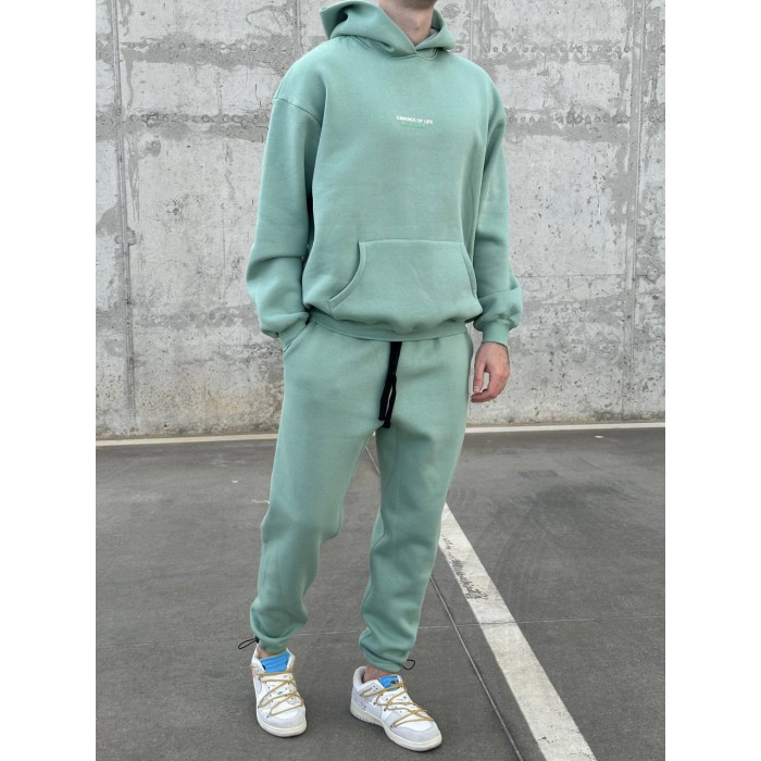 Oversize костюм на флісі з надписом