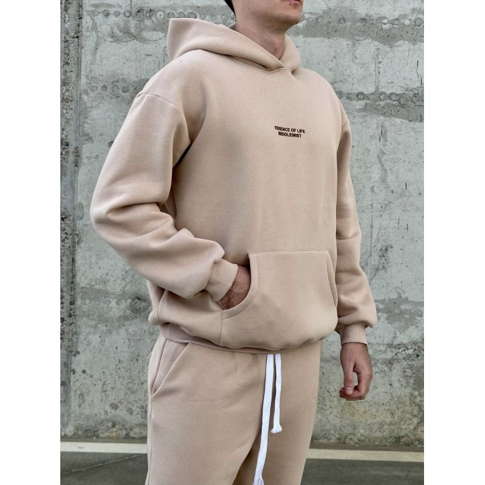 Oversize костюм на флісі з надписом