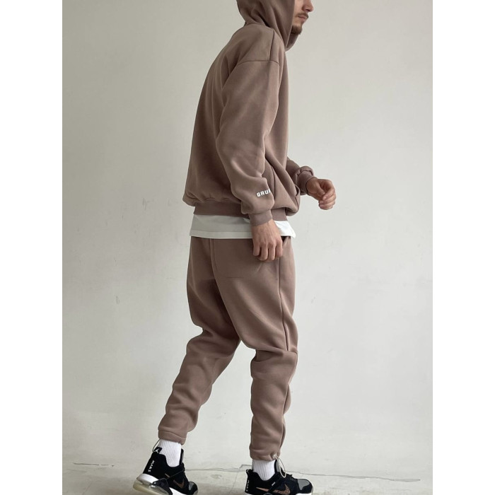 Oversize костюм на флісі з надписом