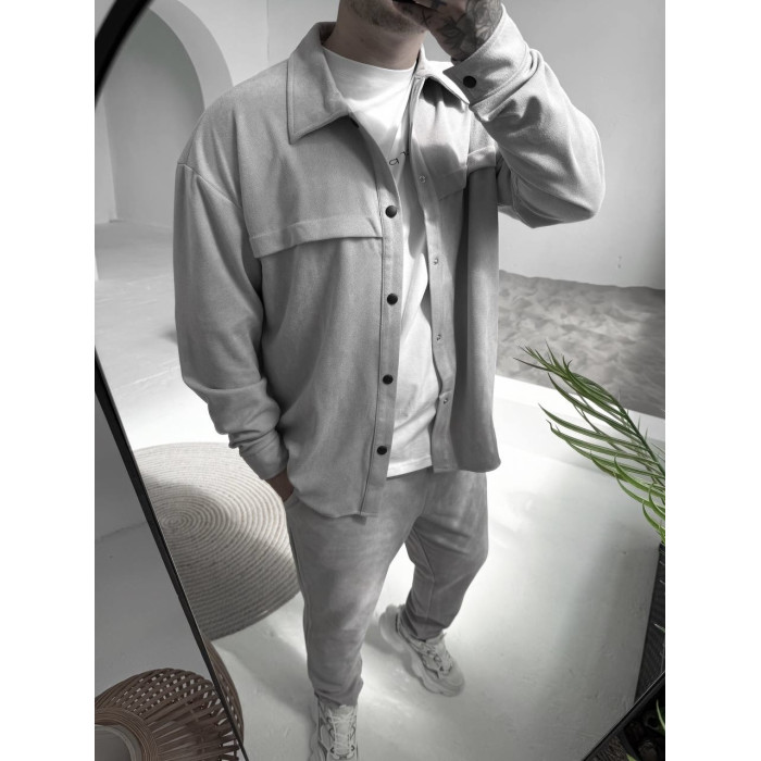 Замшевий oversize костюм
