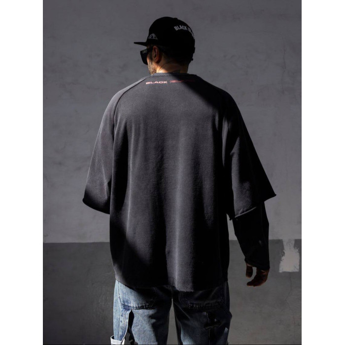 Oversize світшот з імітацією футболки