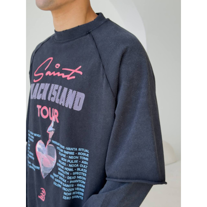 Oversize світшот з імітацією футболки