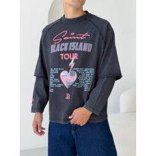Oversize світшот з імітацією футболки