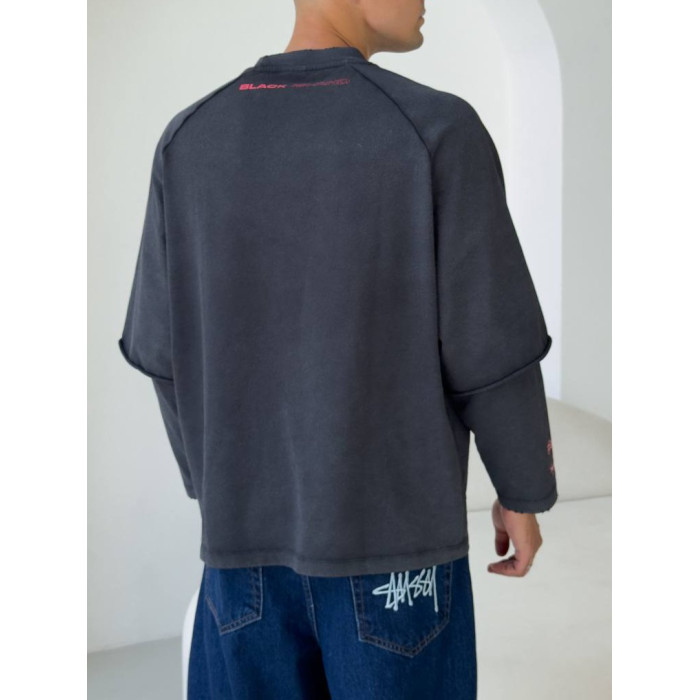 Oversize світшот з імітацією футболки