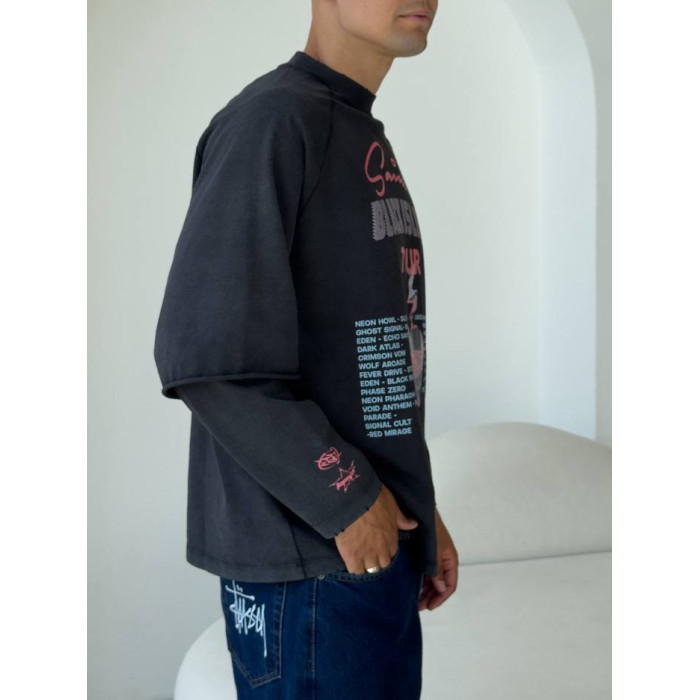 Oversize світшот з імітацією футболки