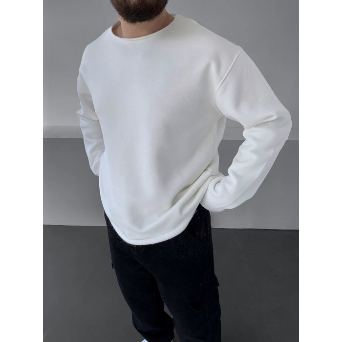 Oversize лонгслів з необробленим низом