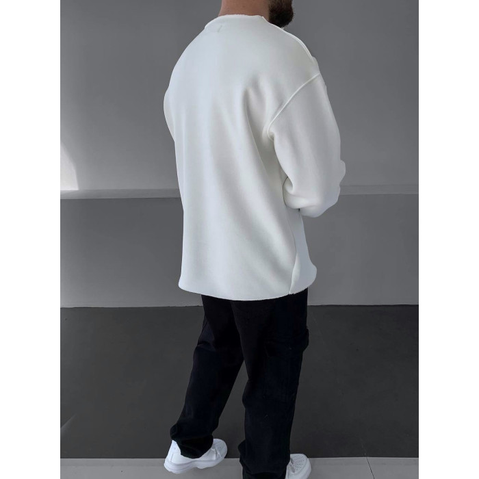 Oversize лонгслів з необробленим низом
