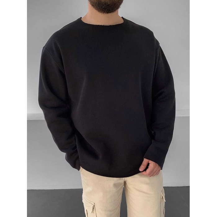 Oversize лонгслів з необробленим низом