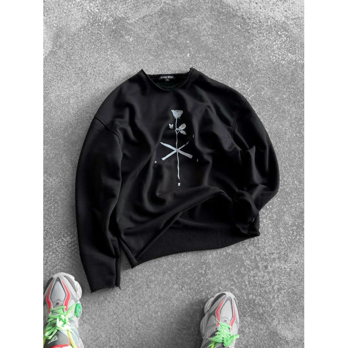 Oversize світшот з необробленим низом