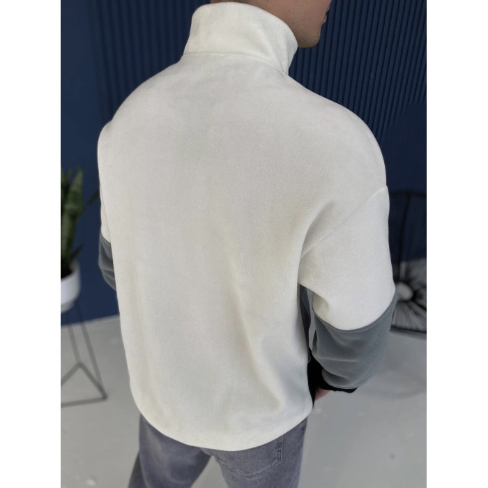 Плюшева oversize кофта із блискавкою