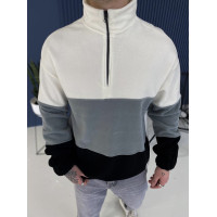 Плюшева oversize кофта із блискавкою