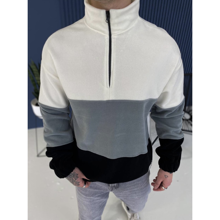 Плюшева oversize кофта із блискавкою