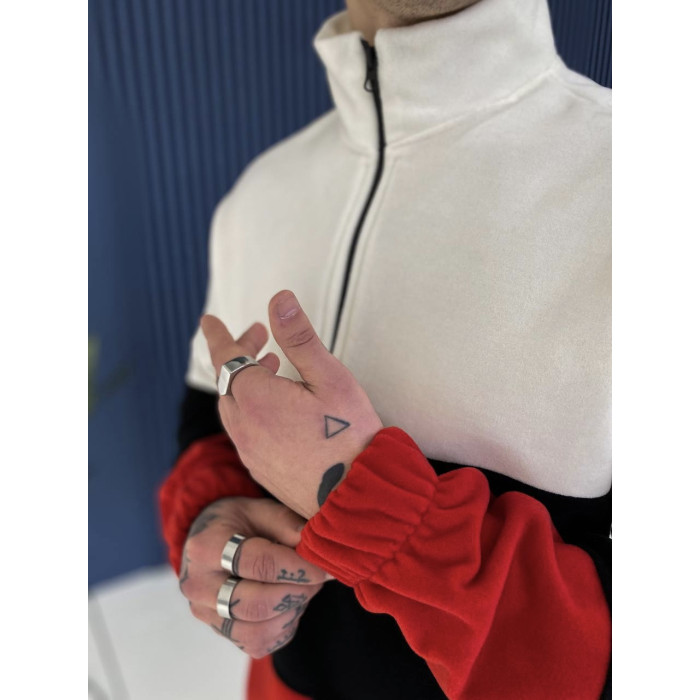 Плюшева oversize кофта із блискавкою