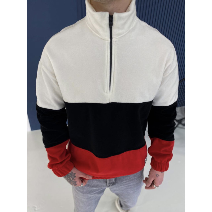 Плюшева oversize кофта із блискавкою
