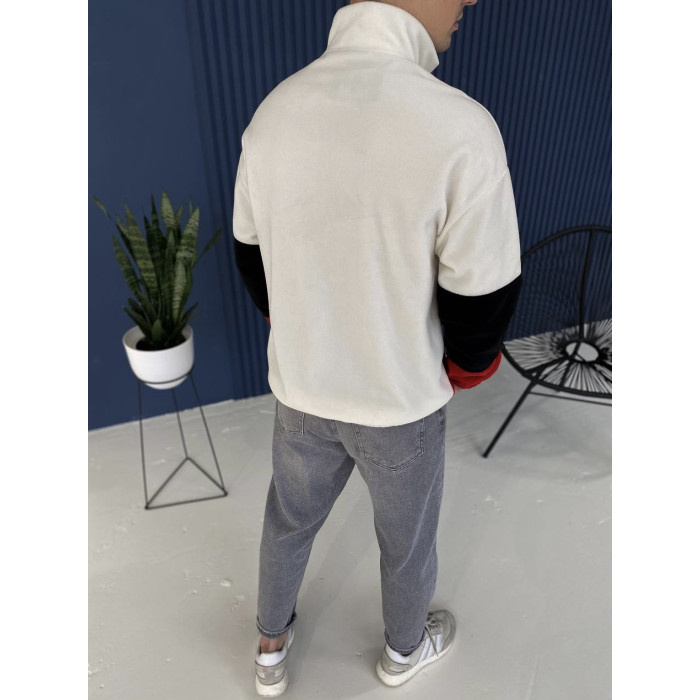 Плюшева oversize кофта із блискавкою