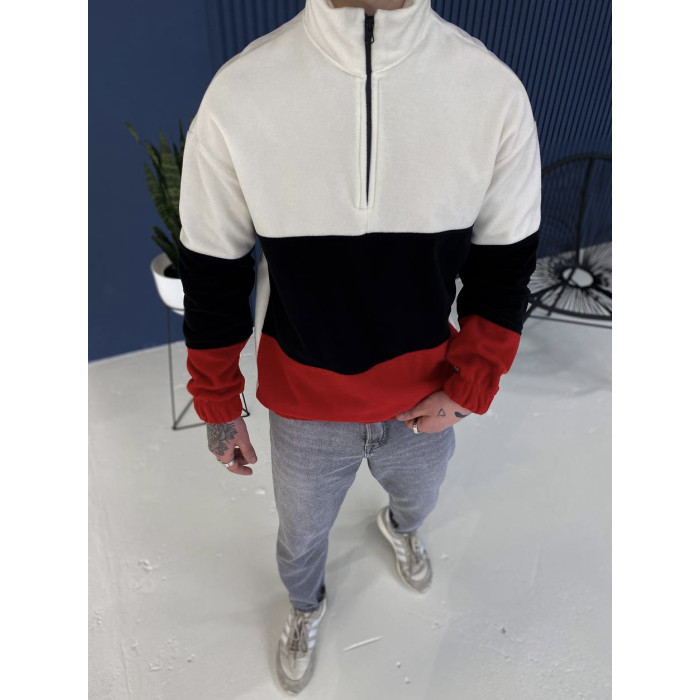 Плюшева oversize кофта із блискавкою