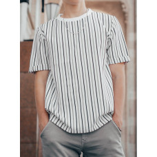 Oversize футболка у чорну смужку