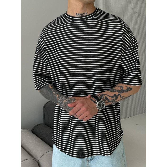 Oversize футболка у смужку