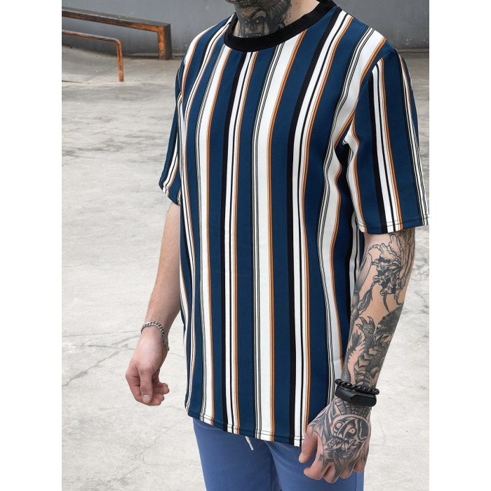 Oversize футболка у смужку
