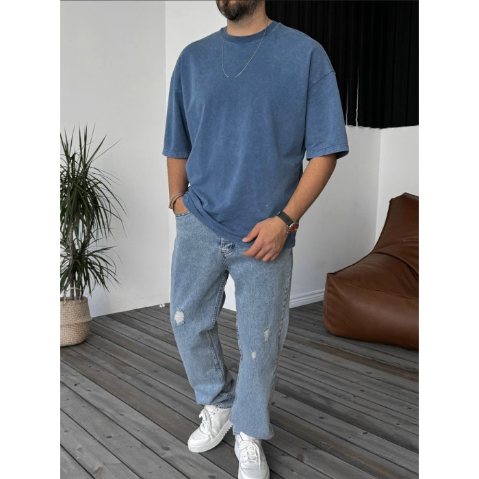 Oversize футболка з вивареної тканини
