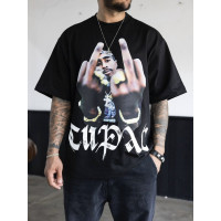 Oversize футболка з принтом