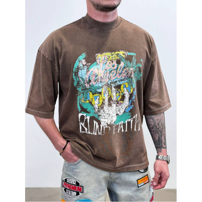 Oversize футболка з принтом
