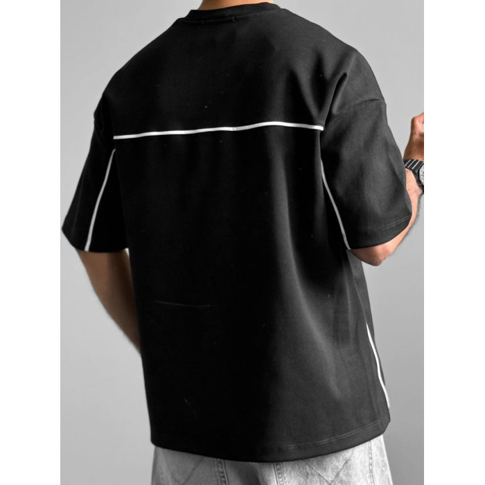 Oversize футболка з акцентною смужкою