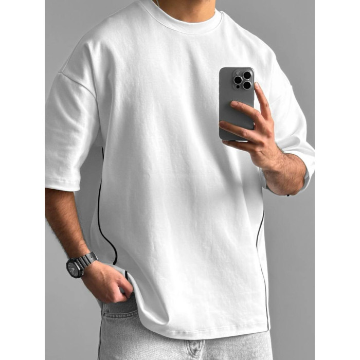 Oversize футболка з акцентною смужкою
