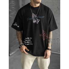 Oversize футболка з принтом