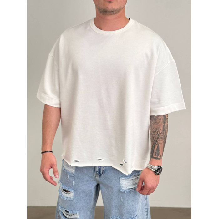 Oversize футболка з необробленим краєм