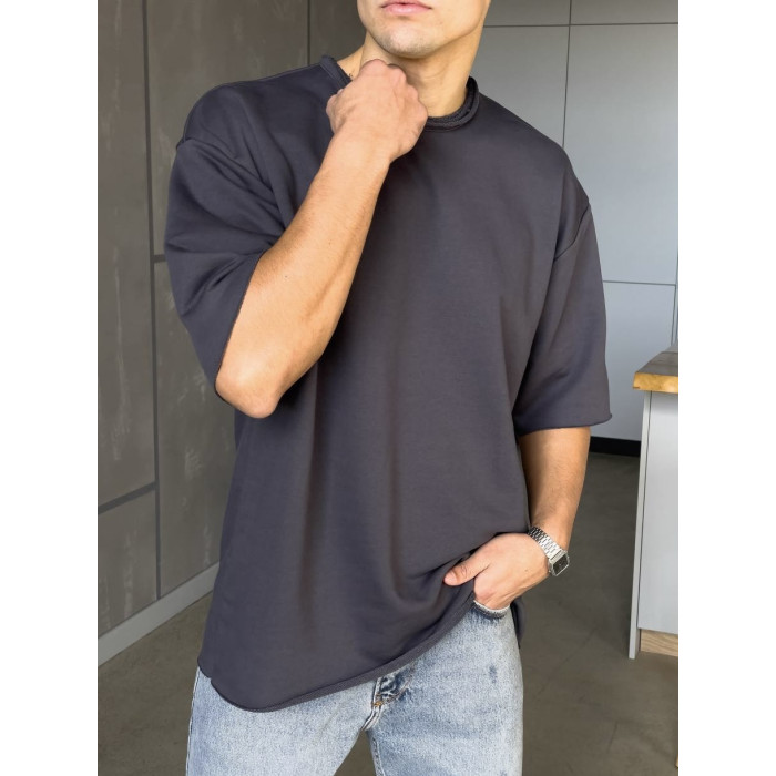 Oversize футболка з необробленим краєм