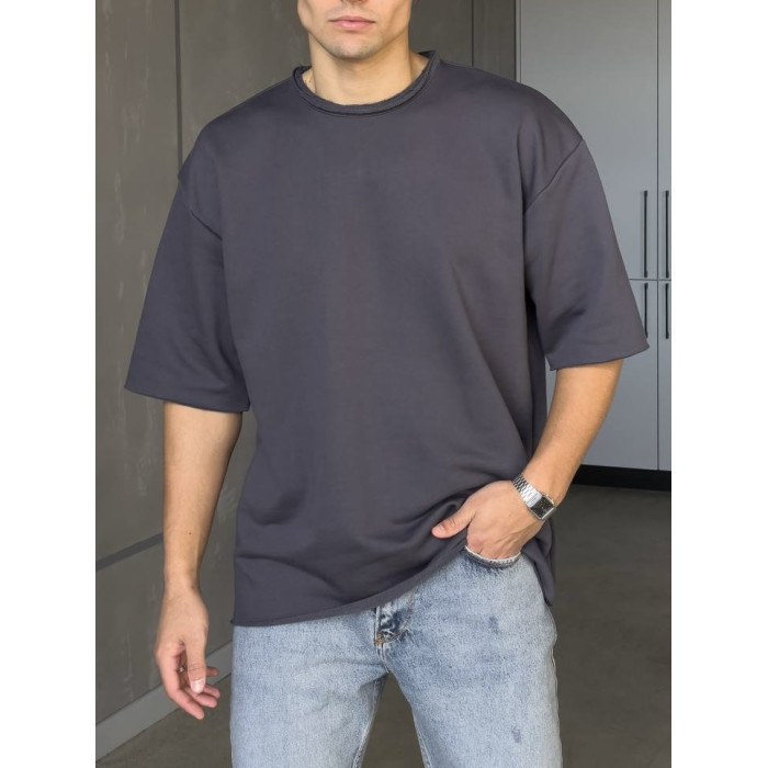 Oversize футболка з необробленим краєм