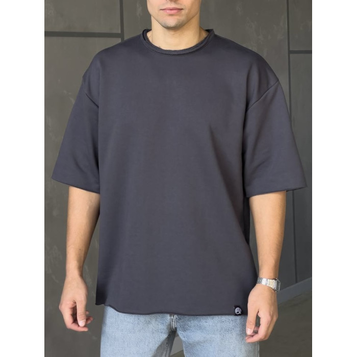 Oversize футболка з необробленим краєм