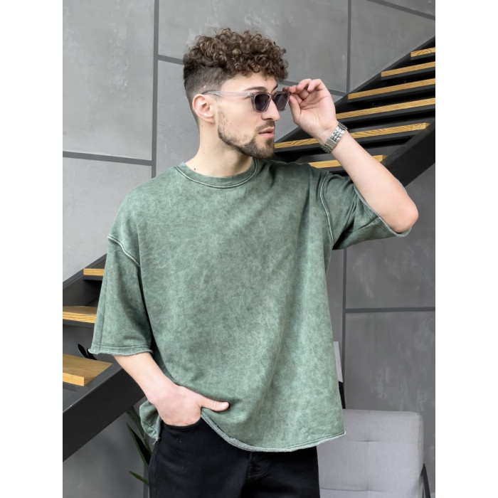 Oversize футболка з вивареної тканини